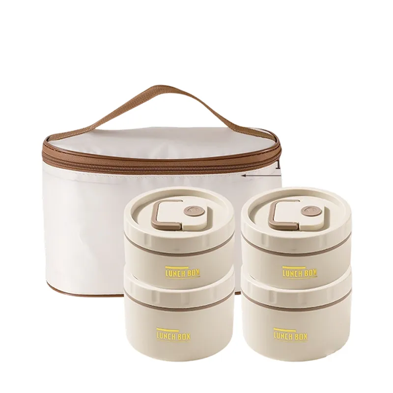 Portable Insulated Lunch Containers, 4 Separate Stackable Lunch Container