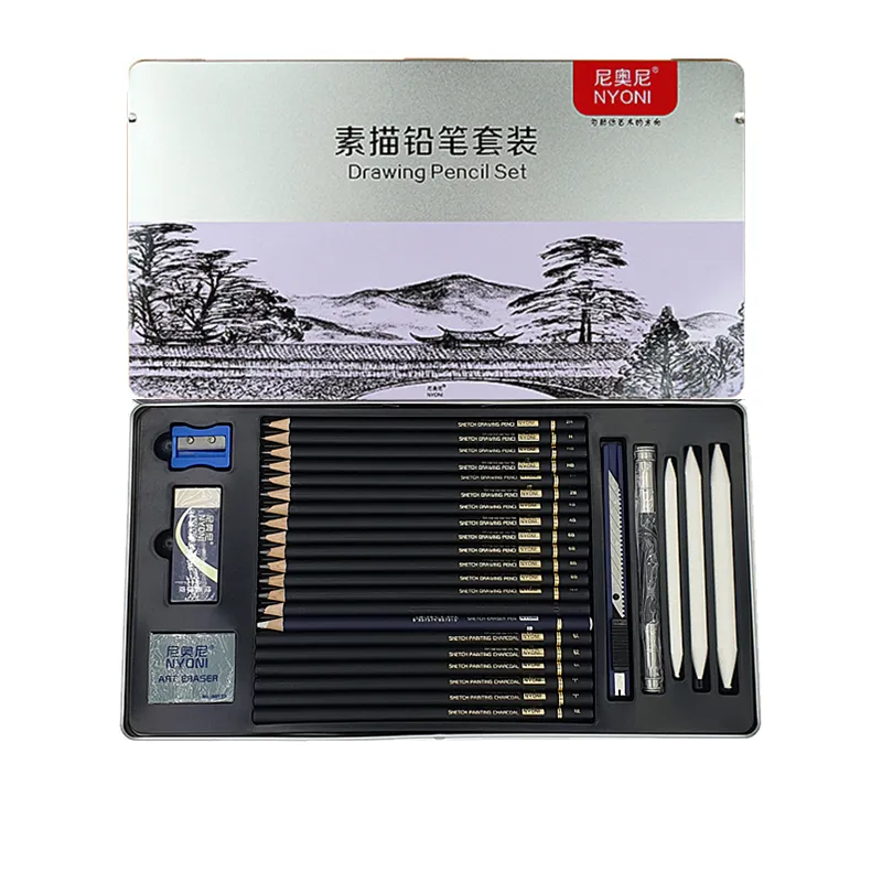 NYONI-Art Sketch Pencil Beginner Drawing Craft Pencil set-29 pcs