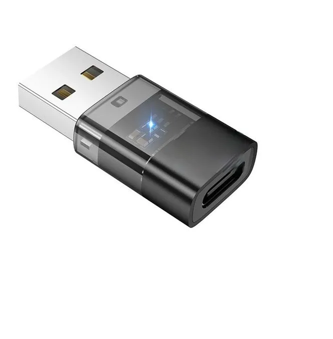 USB Male to USB-C Type-C Female OTG Transparent Adapter Transparent Design