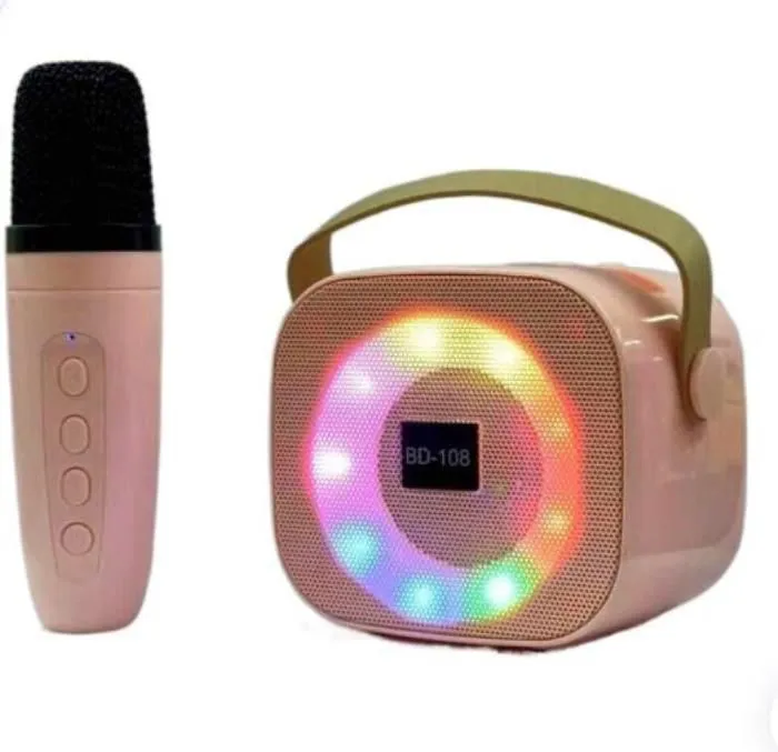 Mini Portable Wireless Bluetooth Speaker With Karaoke Microphone RGB Light