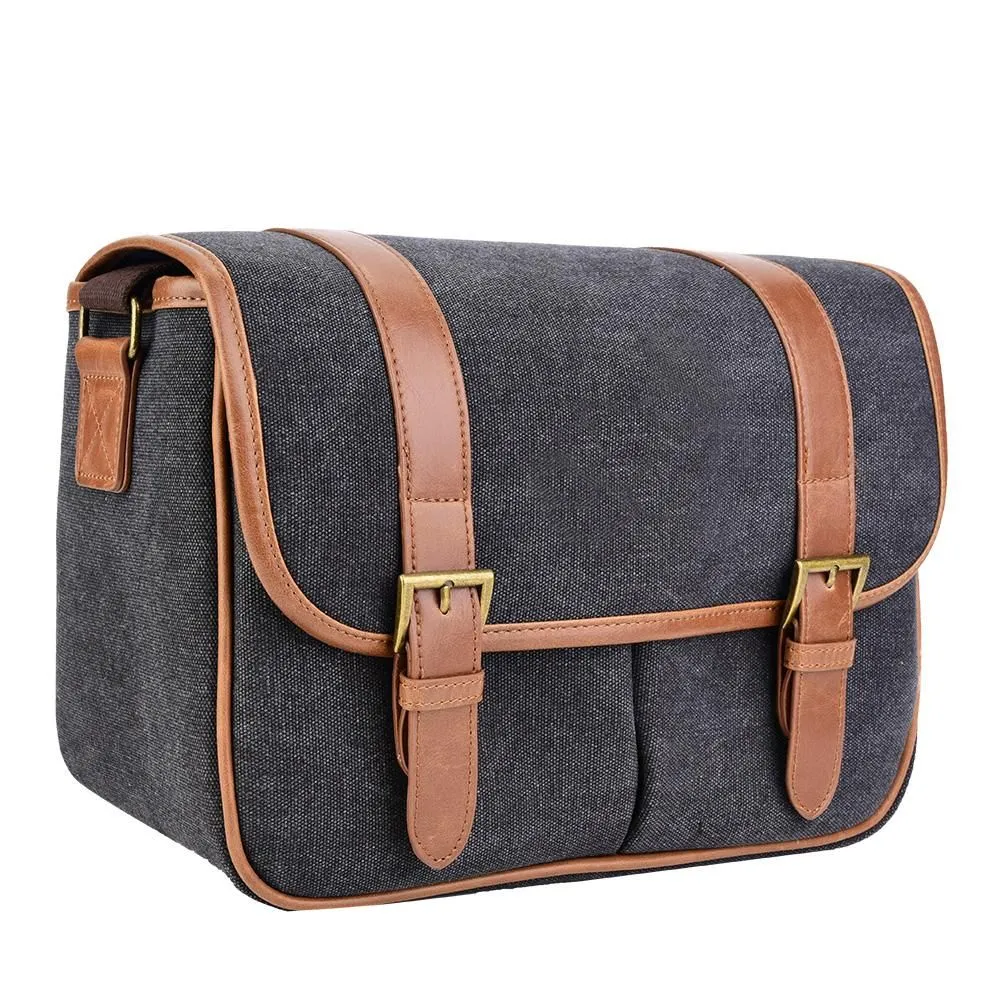Canvas Dslr Camera Shoulder Bag Portable Compatible with Canon Nikon Sony