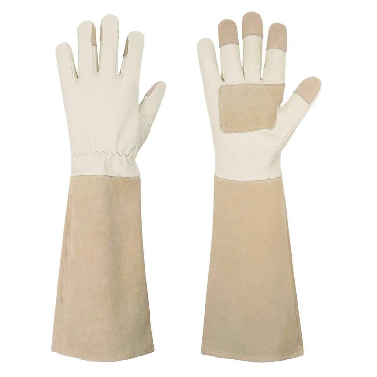 Pigskin Rose Pruning Gloves - Thorn Proof Breathable Gauntlet for Men Women