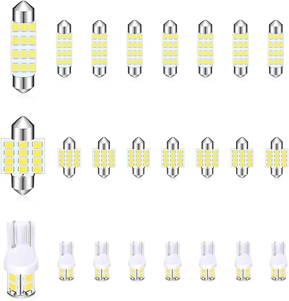 24 Piece LED Car Bulb Kit Set LED Interior Replacement Bulbs For Car Map Door