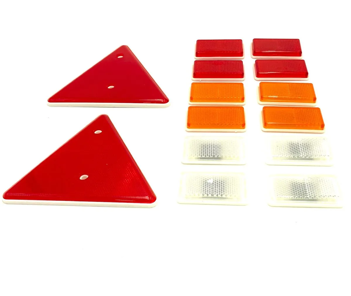 Vehicle Reflector Set Triangular & Oblong Safety Reflectors 14 Piece