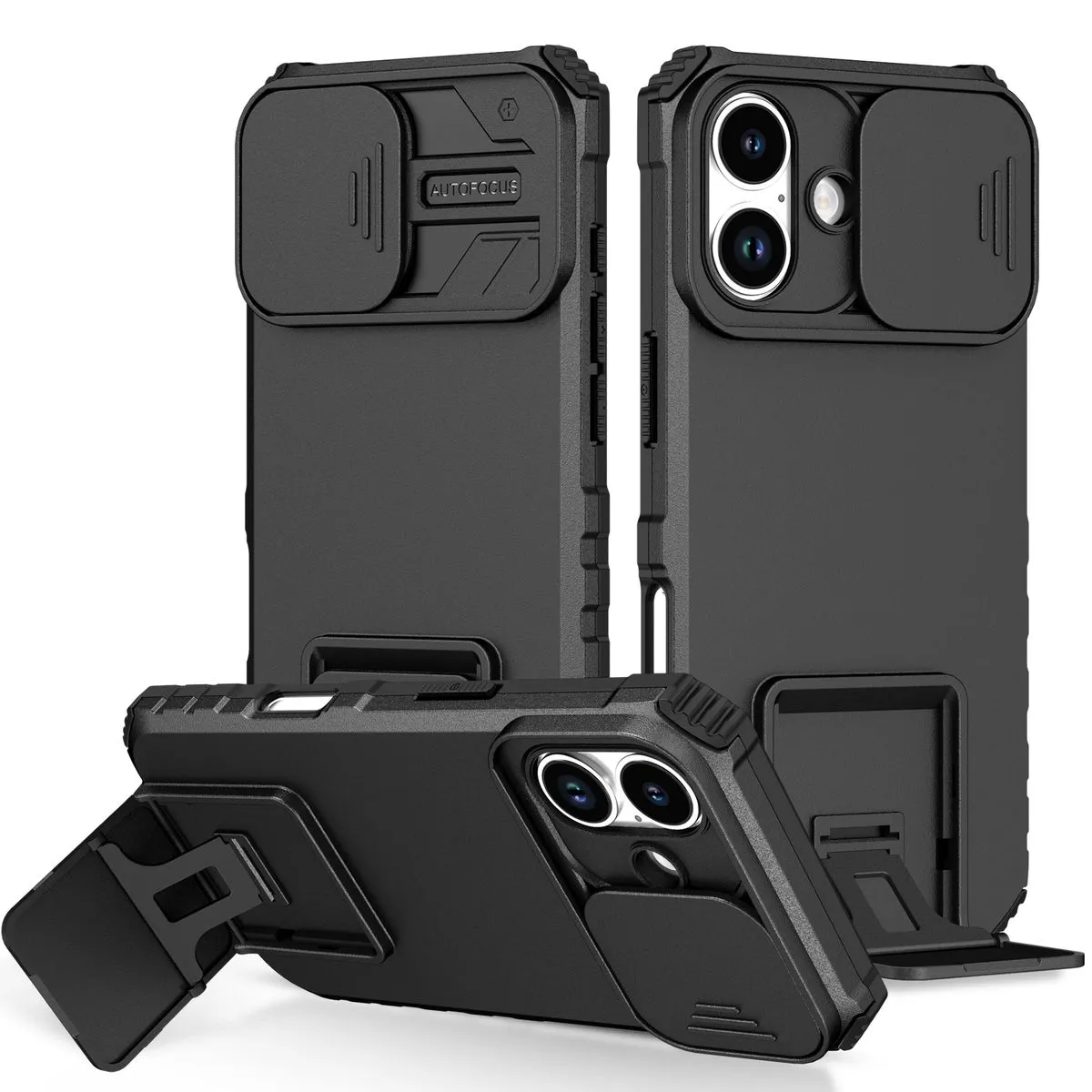 Phone Case Compatible With iPhone 17 Slide Camera Lens Cover - Black