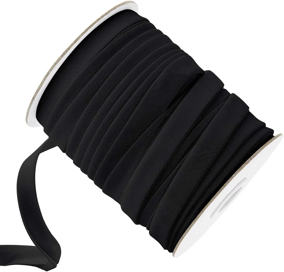Double Fold Bias Tape Bias Binding Tape for Sewing, Seaming, Hemming - Black