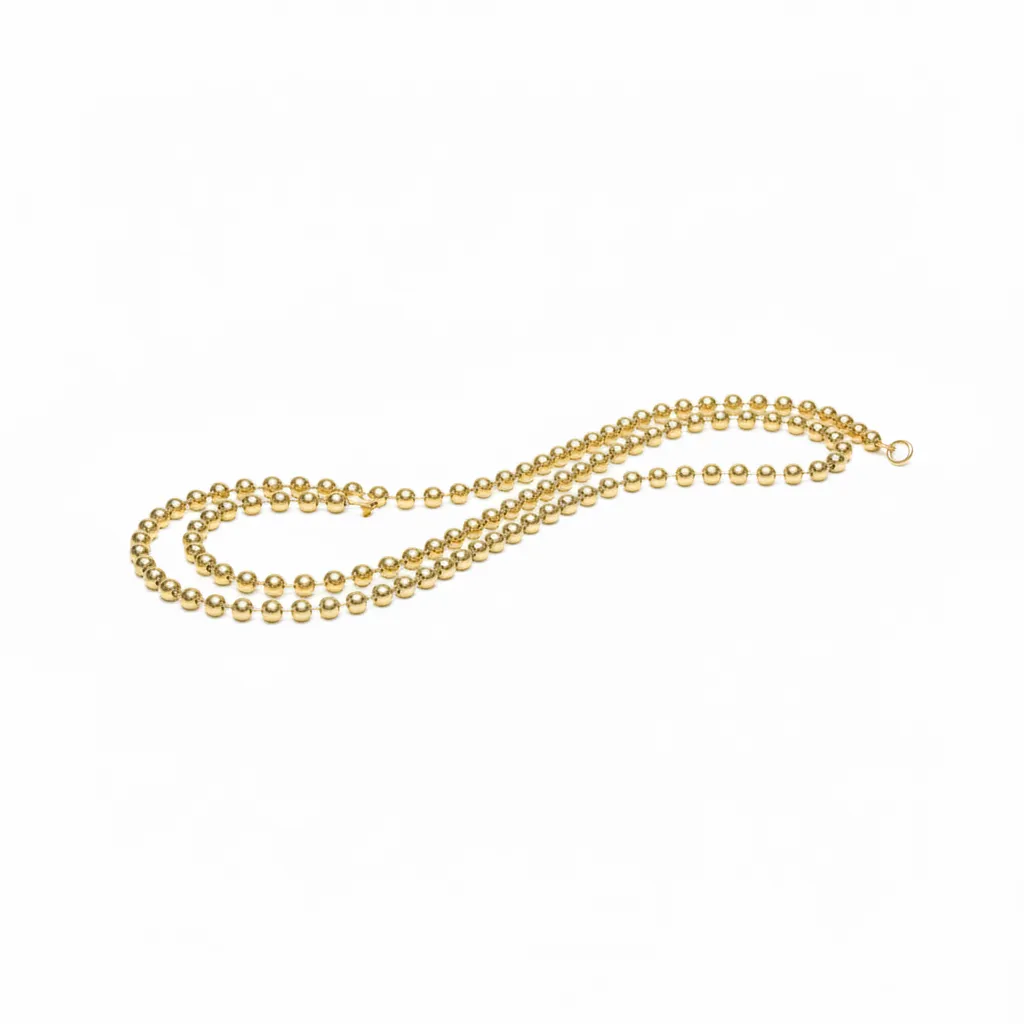 Krafft Solid Brass Ball Chain 3.2mm x 1m for Jewelry and Crafts - 2 Pack