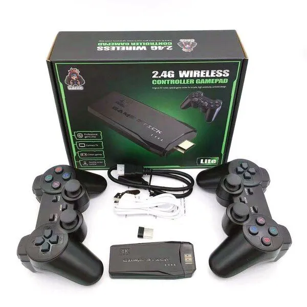 4K Ultra HD Game Stick & 2 Wireless Controllers Gamepad Set