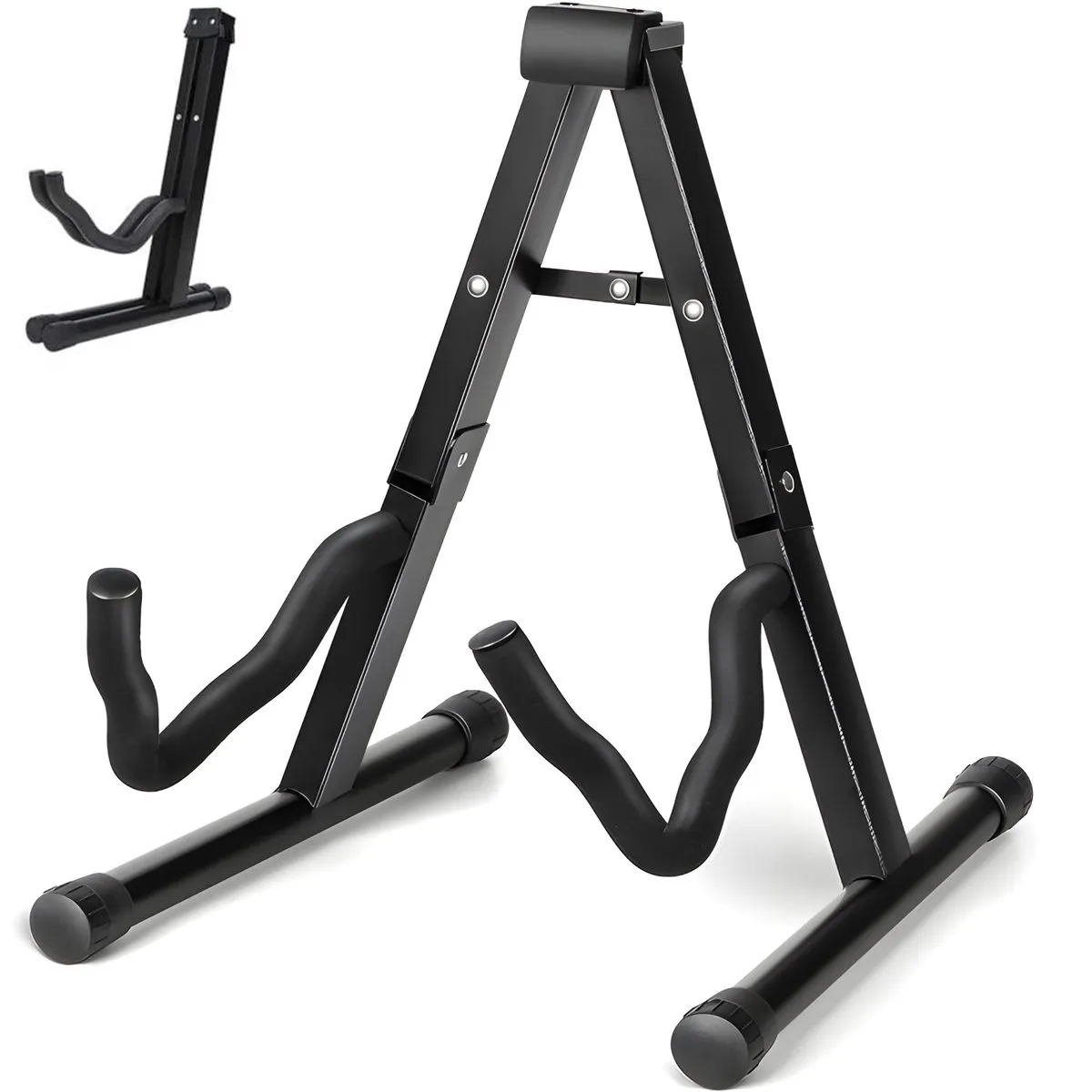 Fodable Guitar Stand Non-Slip Rubber Feet Floor Universal Metal Stand