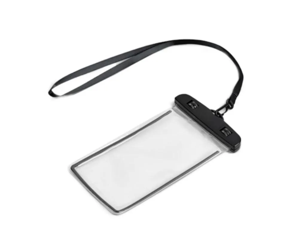 Universal Waterproof Phone Pouch W/ Lanyard Compatible W/ Most Phones - Black