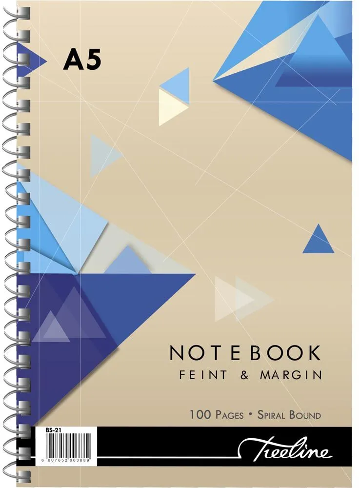 Treeline A5 Spiral Note Books Side Bound Wiro 100 pg - Pack of 10