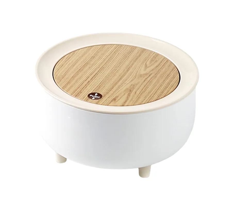 Multi-Use Desktop Waste Bin Elegant Pop-Up Lid Countertop Vanity Bin - 2L