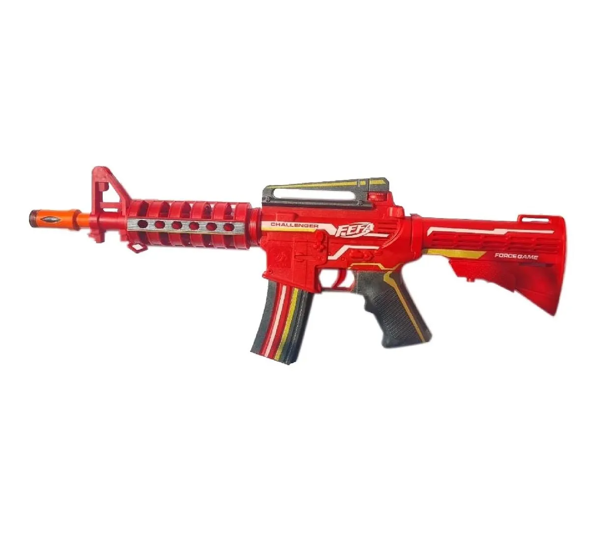 Toy M4A1 Carbine Gun with 3D LED Revolving Lights and Real Sound for Kid - Red
