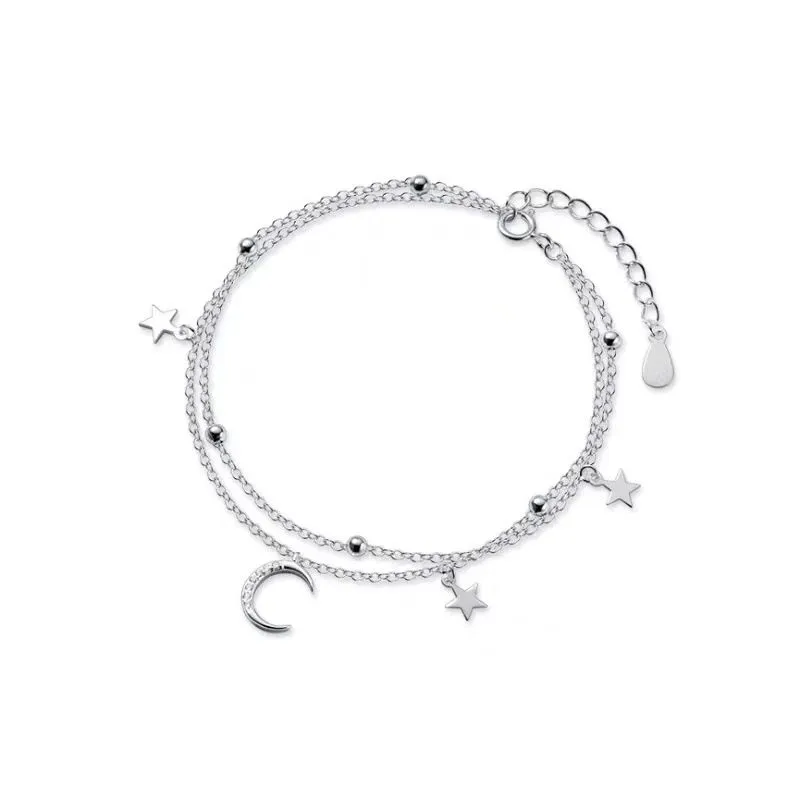 Simple and Fresh Double-layer Star and Moon Matching Women's Bracelets
