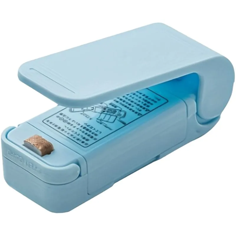 Portable Snack Sealing Machine for Food Preservation and Snack Bags - Blue
