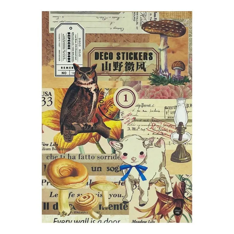La Laila Nature PET Sticker Book - Scrapbooking Supplies - 20 Sheets - Yellow