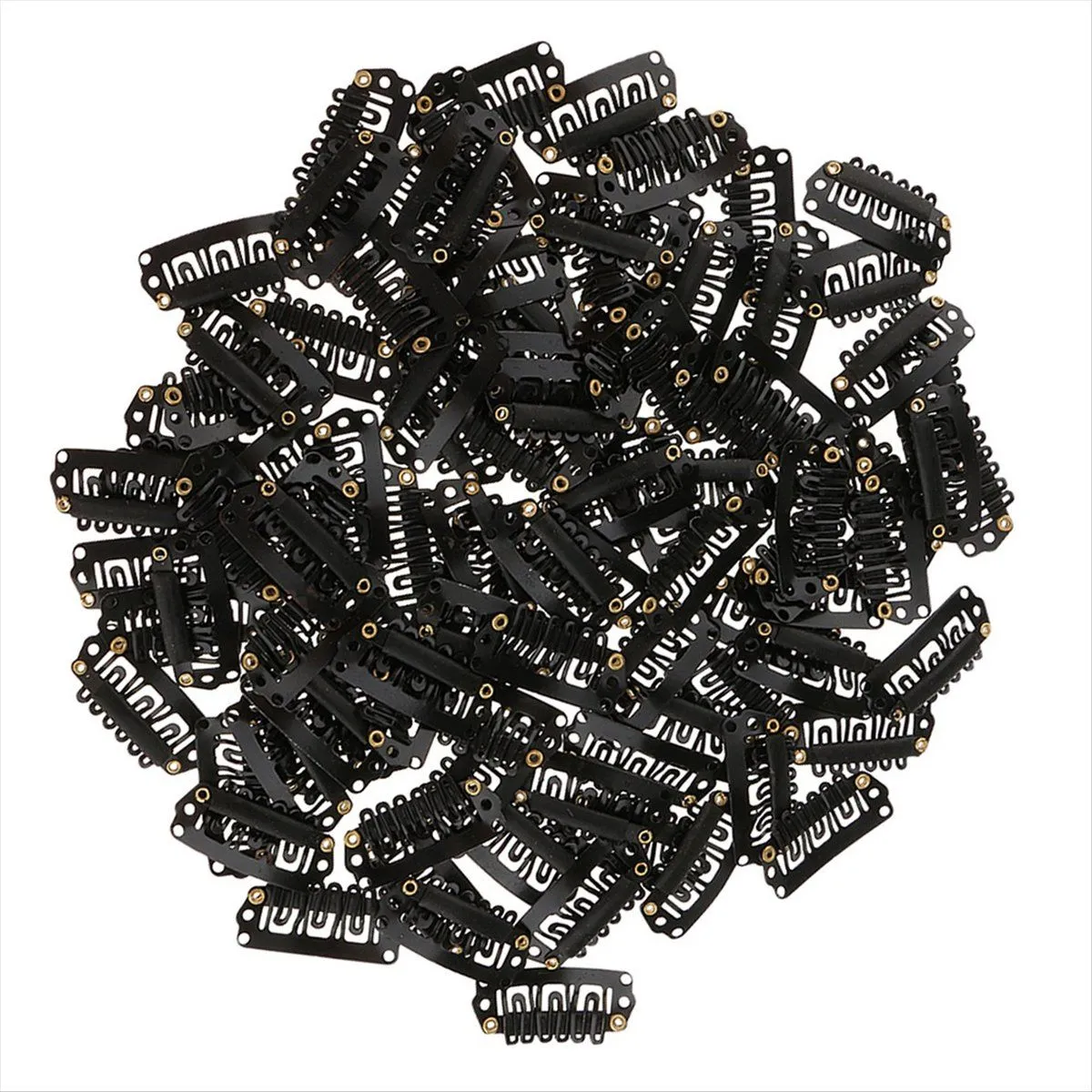 100Pcs 6-Teeth U-Shaped Hair Clips Hair Extensions Snap Clip