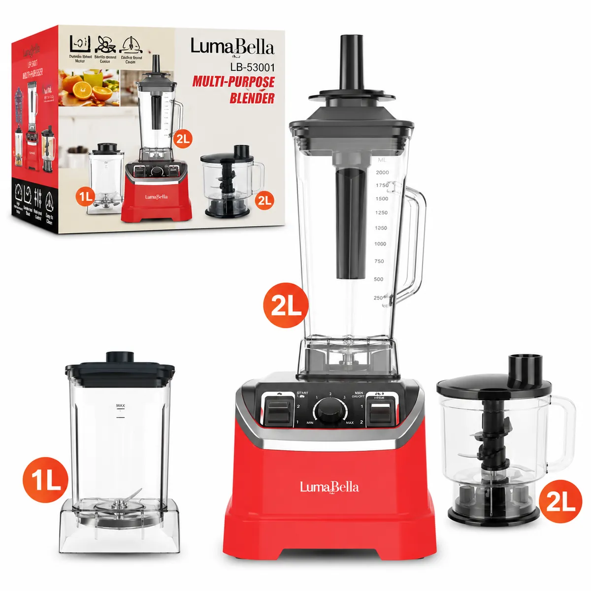 Luma Bella 3- in 1 Multipurpose Blender 6600w Hand Blender