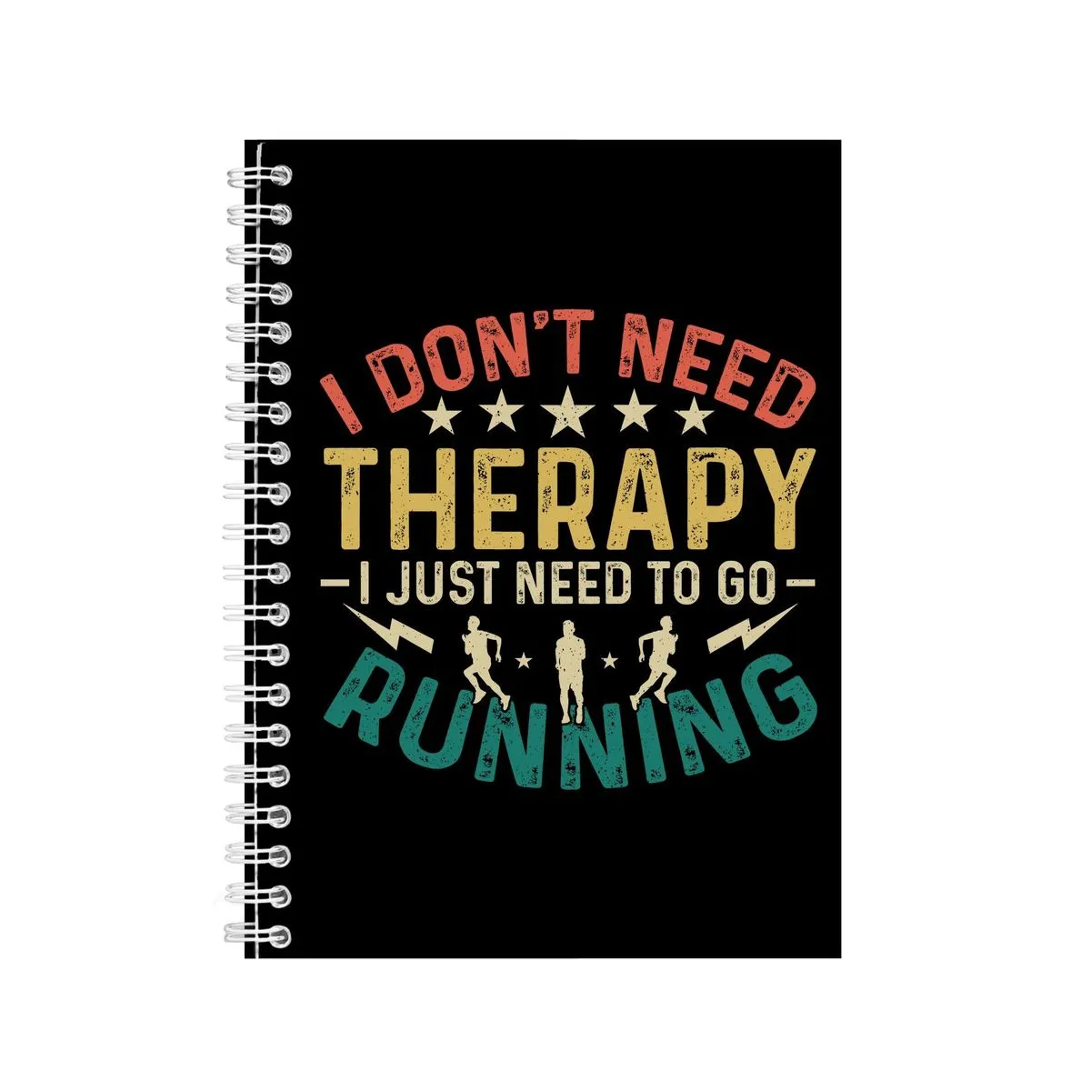 No Therapy A5 Notebook Spiral Lined Running Graphic Saying Notepad Gift 178
