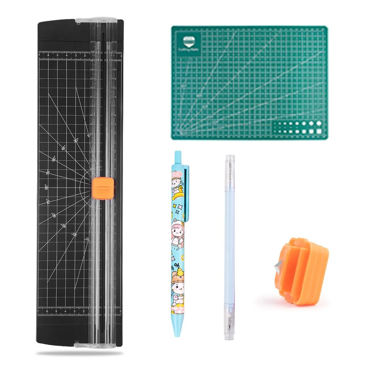 A4 Paper Trimmer & 1 Knife Pen 1 Double Head Pen 1 Blade 1 Cutting Mat-810 - Black