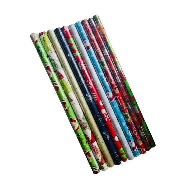 Christmas Gift Wrapping Paper - Assorted Sizes (10 Rolls)