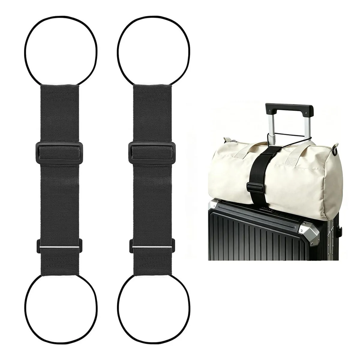 Multi-Use Adjustable Luggage Connector Straps | 2 Pack