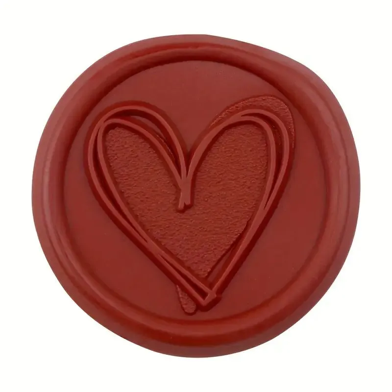 Burgandy Heart Self Adhesive Ready Made Wax Seals - 25 Pack