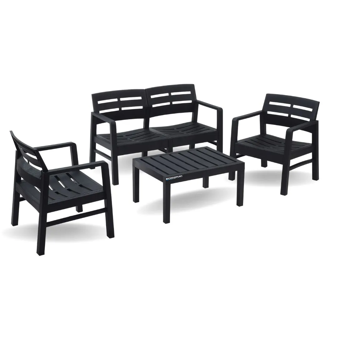 ECONOFURN Progarden Java 4 Piece Patio Set - Anthracite