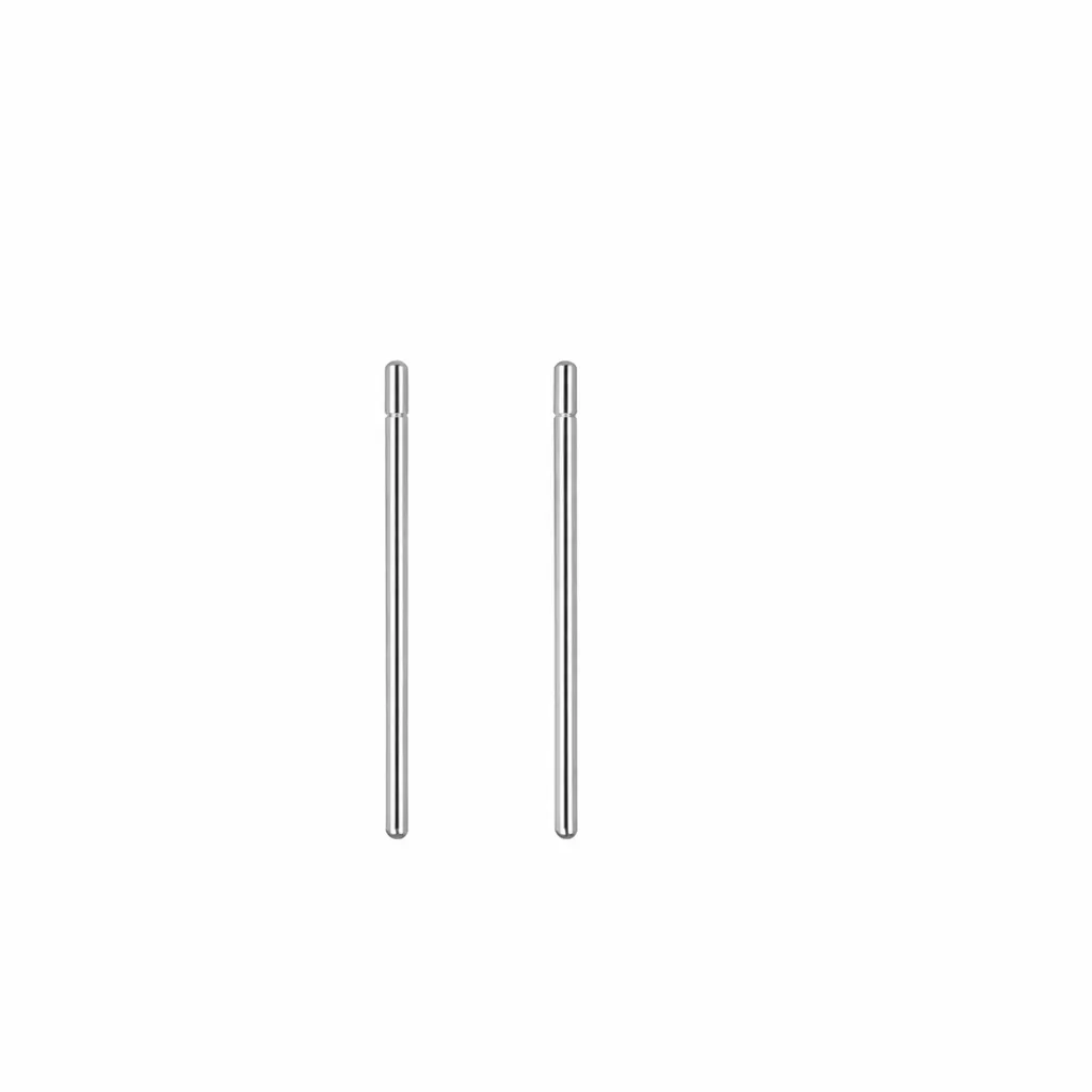 Bar Stud Earrings - Minimalist Straight Stick Design - Silver