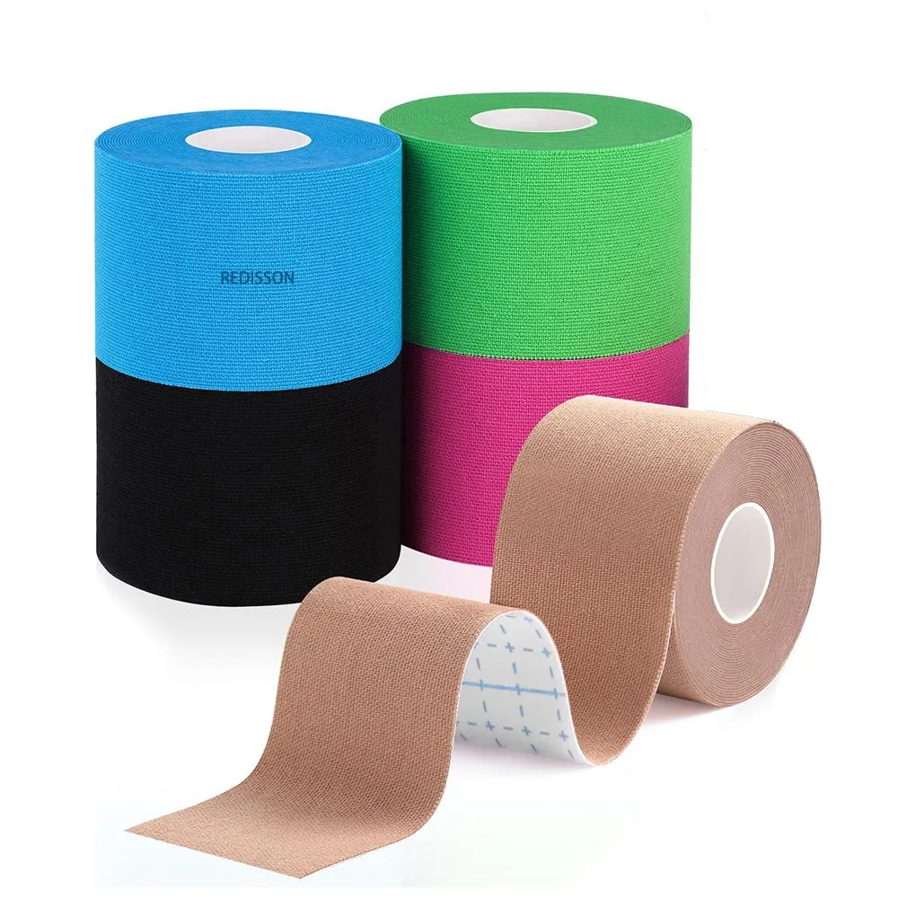 5 Colours Cotton Waterproof Kinesiology Tape Athletic Tape - 5cmx5m - 5Pack