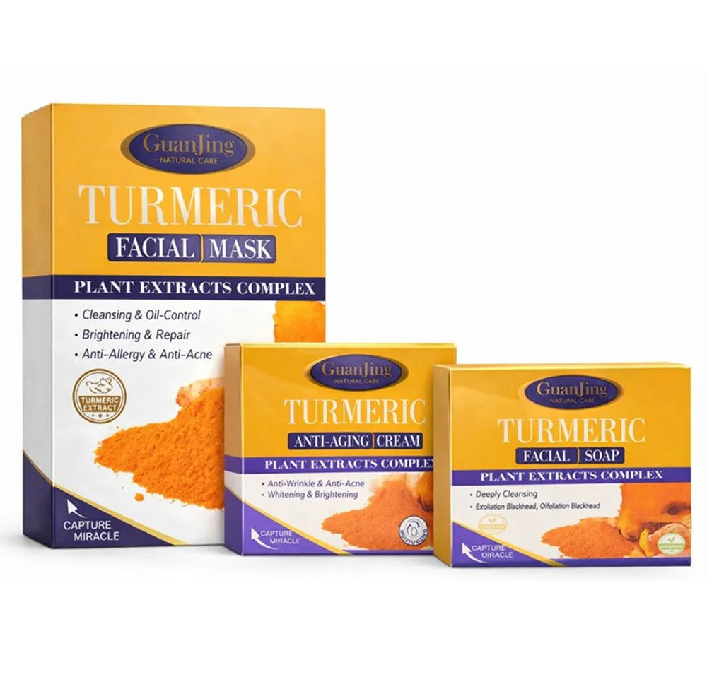 Turmeric Skincare Set - Facial Mask Anti-Aging Cream Brightening Acne Care