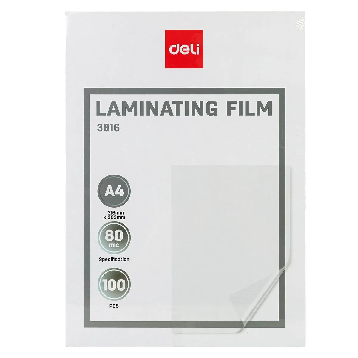 Deli Laminator Pouches A4 160 (80+80) Micron 100 PCS