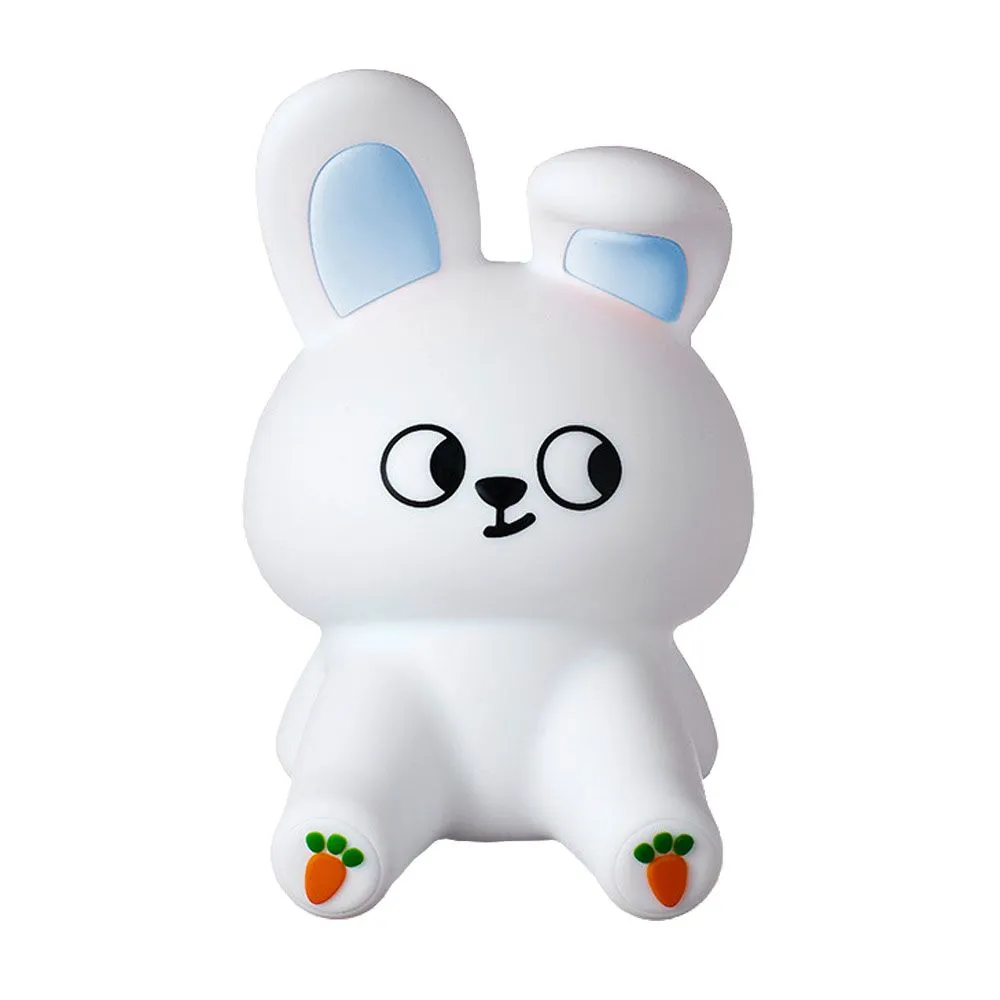 Pat Activated Silicone Bunny Night Light with Accessories - Blue Bunny Night Light