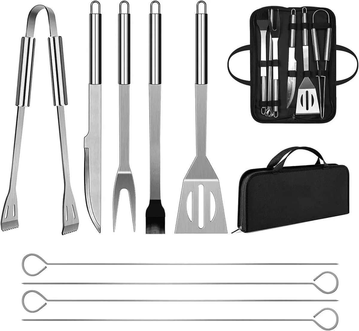 9 Pieces BBQ Stainless Steel Barbecue Accessories Grill Tools Set