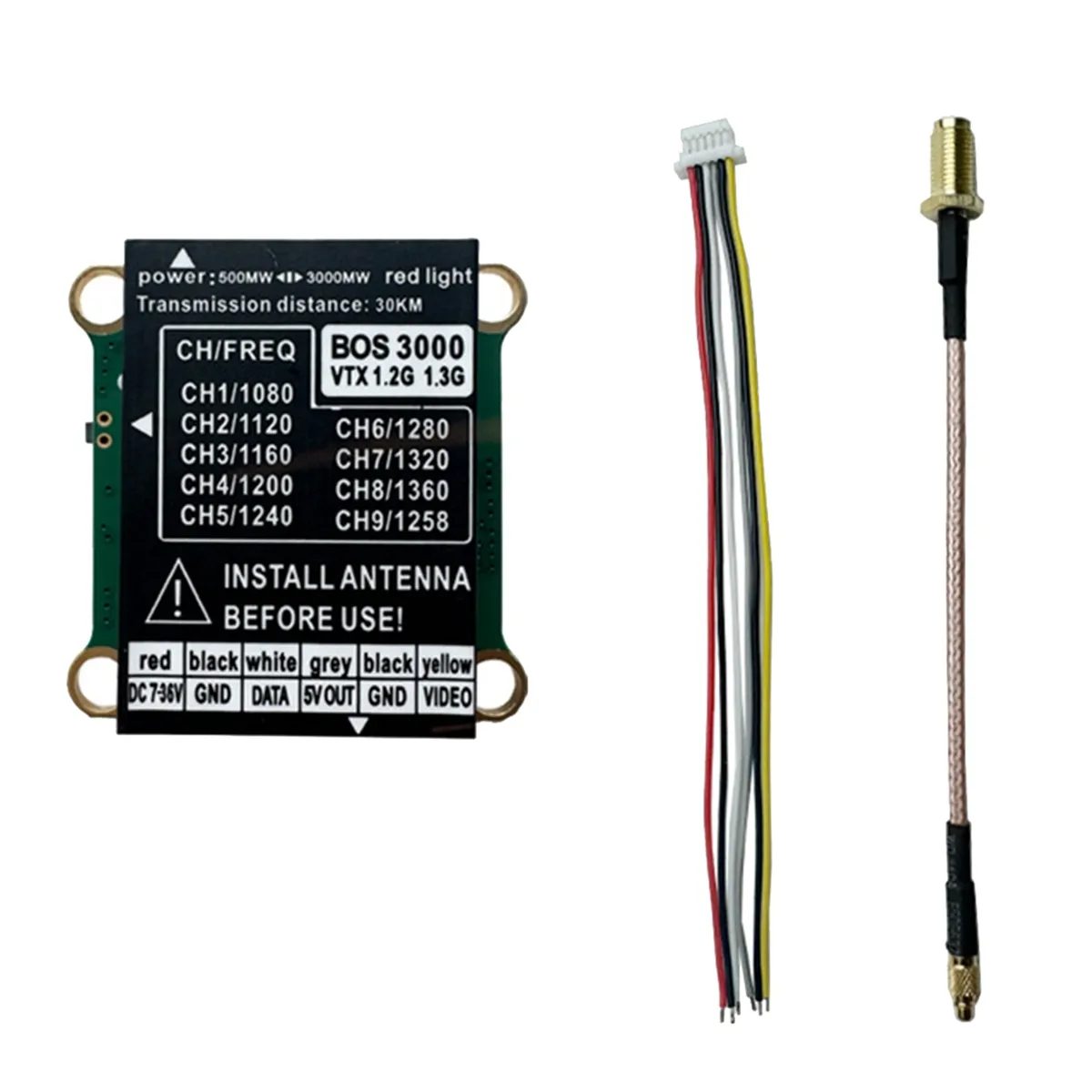 1.2G 1.3G 3W Vtx Fpv Transmitter Pal/Ntsc for Rc Diy Fpv Drone