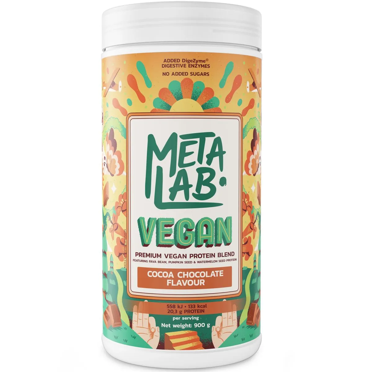 METALAB Vegan Premium Plant Protein Blend (900g) - Cocoa Chocolate