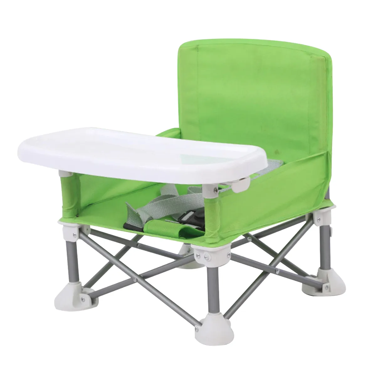 Foldable Feeding Baby Chair With Detachable Tray-MU-5 - Green