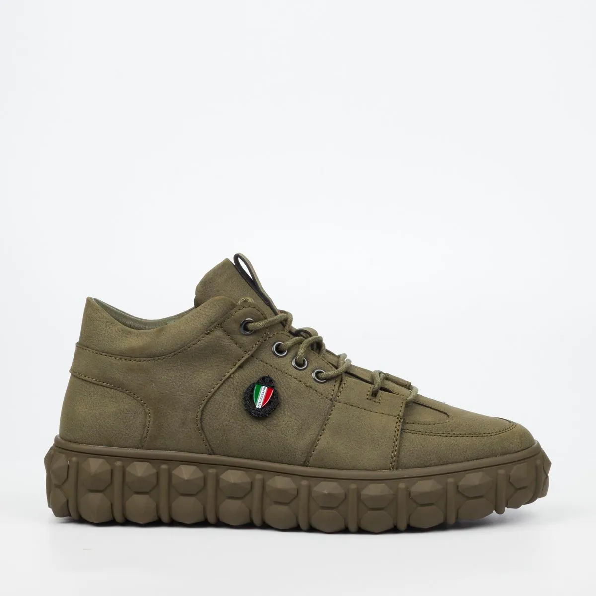 Mazerata Pigale 1 Men Faux Nubuck Ankle Boots - Olive