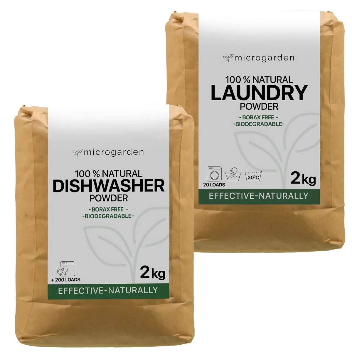 Microgarden Natural Cleaning Bundle - Laundry Powder & Dishwasher Powder