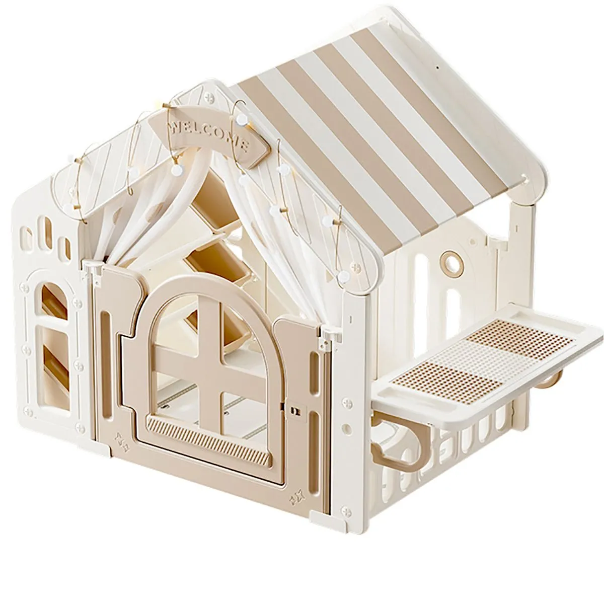 Kid Play House Indoor Play Castle Tent with Toy Storage Rack Building Block