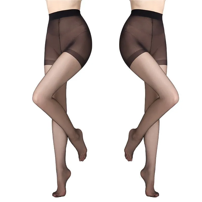 Two-Pack of Women's Pearlescent Glossy Silky Tights - Black 