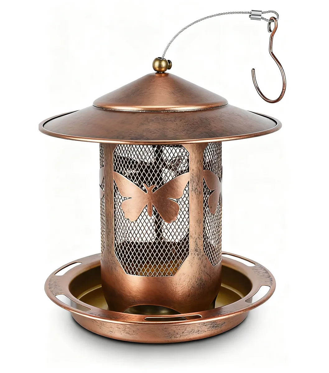 Metal Bird Feeder For Outdoor Hanging Wild Bird Seeds For Garden Yard