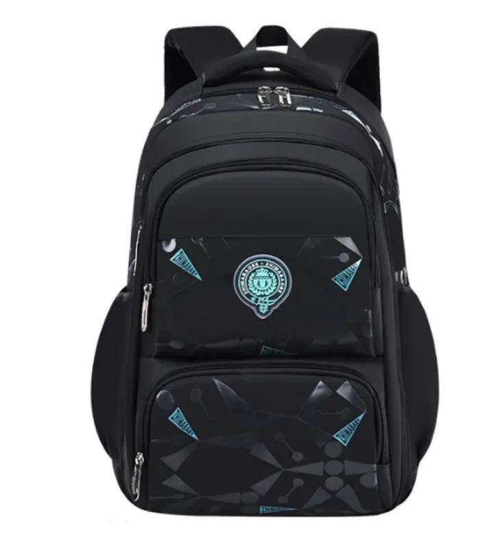 School bags Orthopedic Waterproof school backpack Student High School - Black
