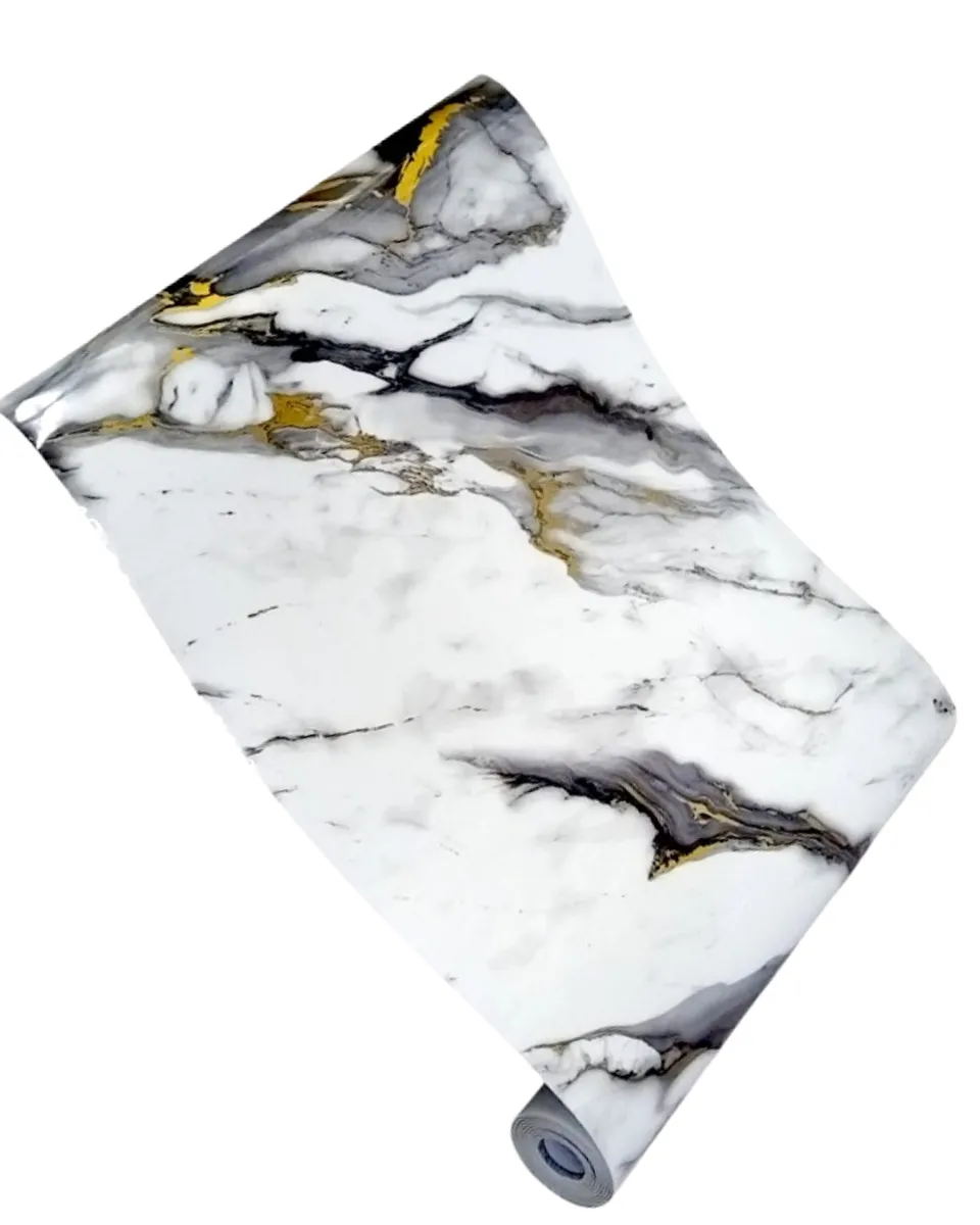 Glossy Self Adhesive Marble Wallpaper