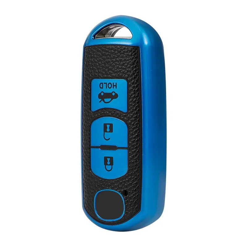 Nexon TPU Leather Key Covers - Mazda Design 1 - Blue