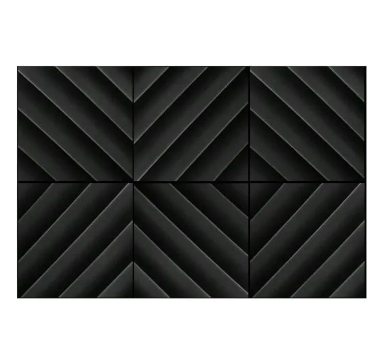 Echo-Less Diagonal Acoustic Panels 5cm Black 6 pack