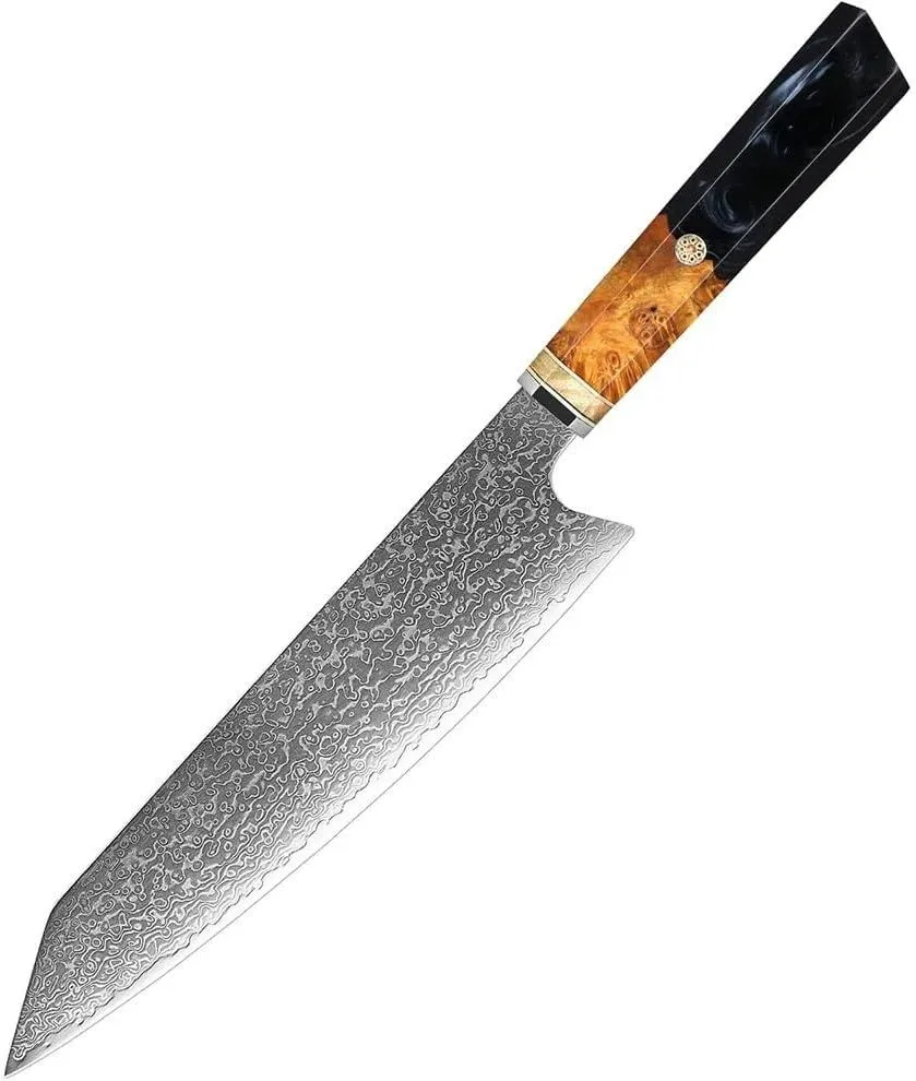67-layer Damascus Steel Chef Knife - 8 Inch - Black