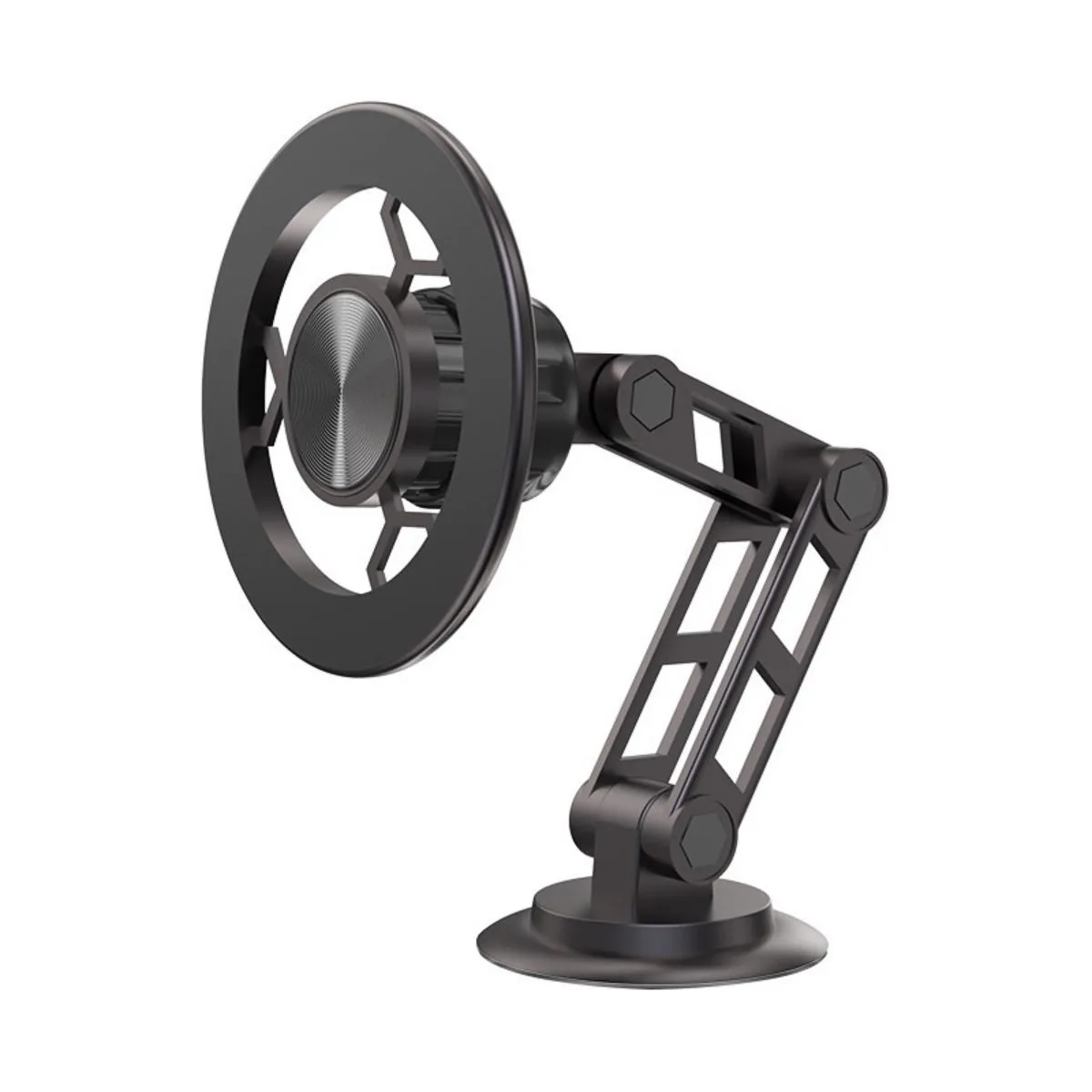 Magnetic Car Mount 360 Rotating Alloy Car Phone Holder with Strong Magnet - Black