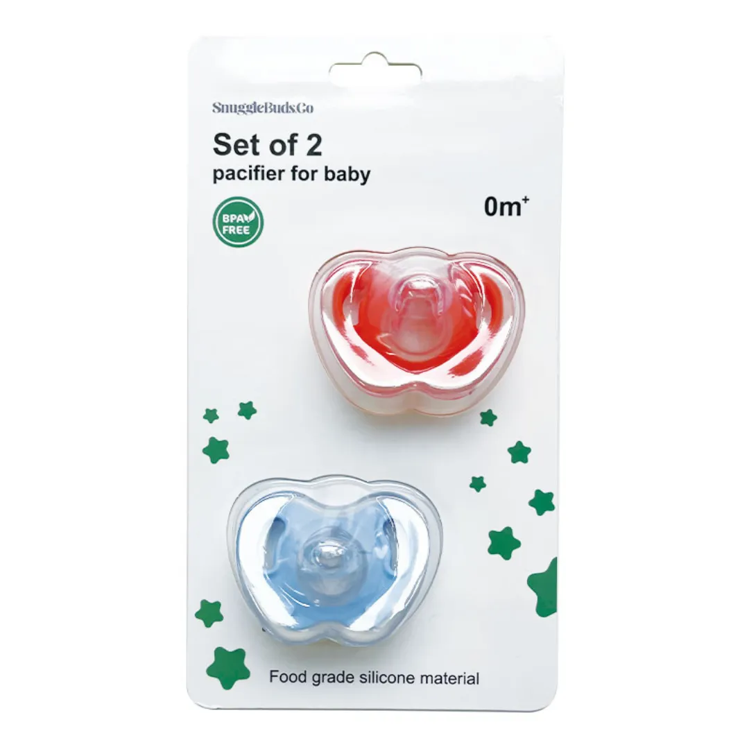 2 Pack Silicone latex-free Baby Pacifier for ( 0-12 Months)
