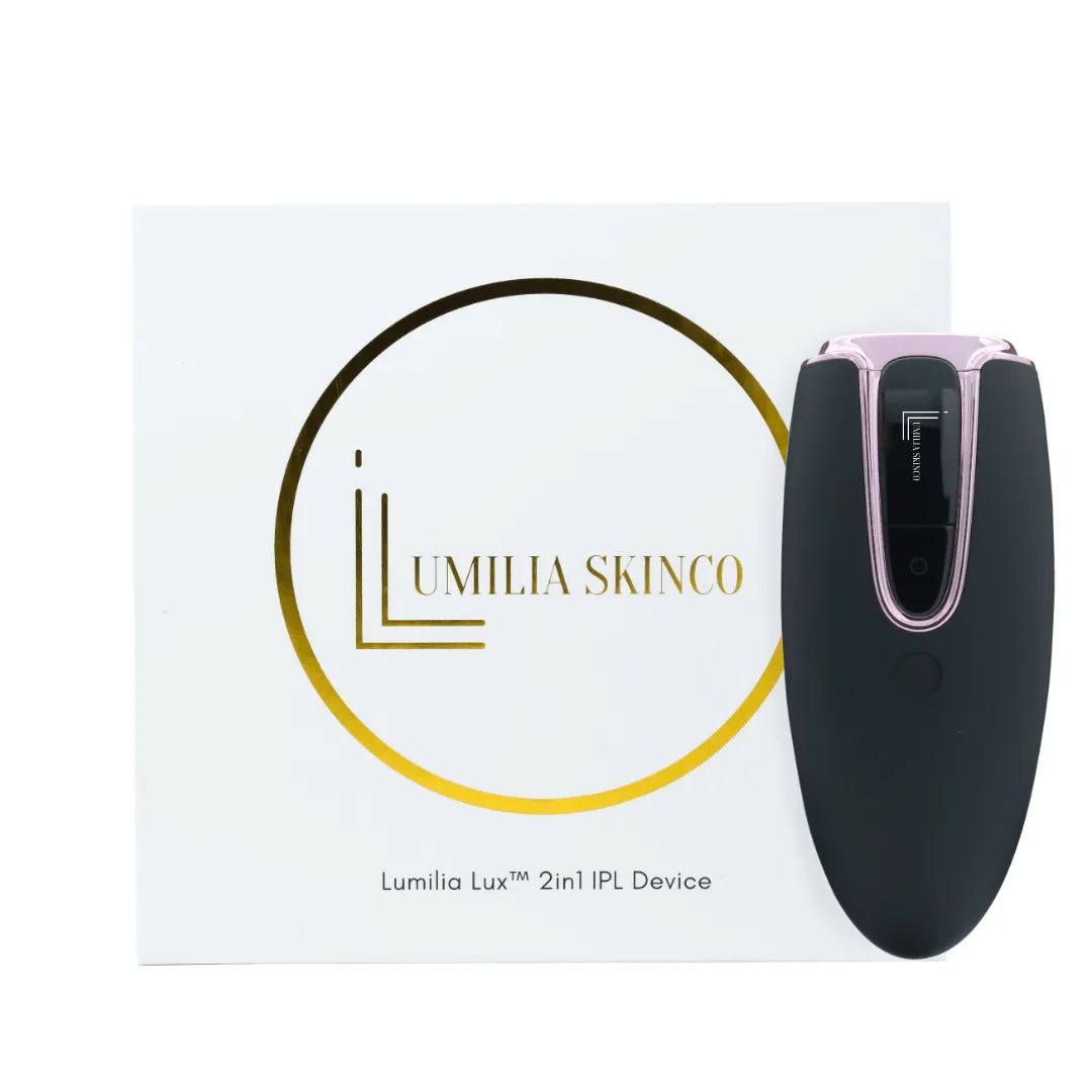 Lumilia Lux 2in1 IPL Laser Hair Removal & Skin Rejuvenation Handset - Black Midnight Rose Trim